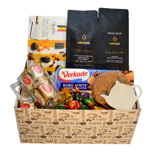 Thuiswerk geschenk met koffie en thee